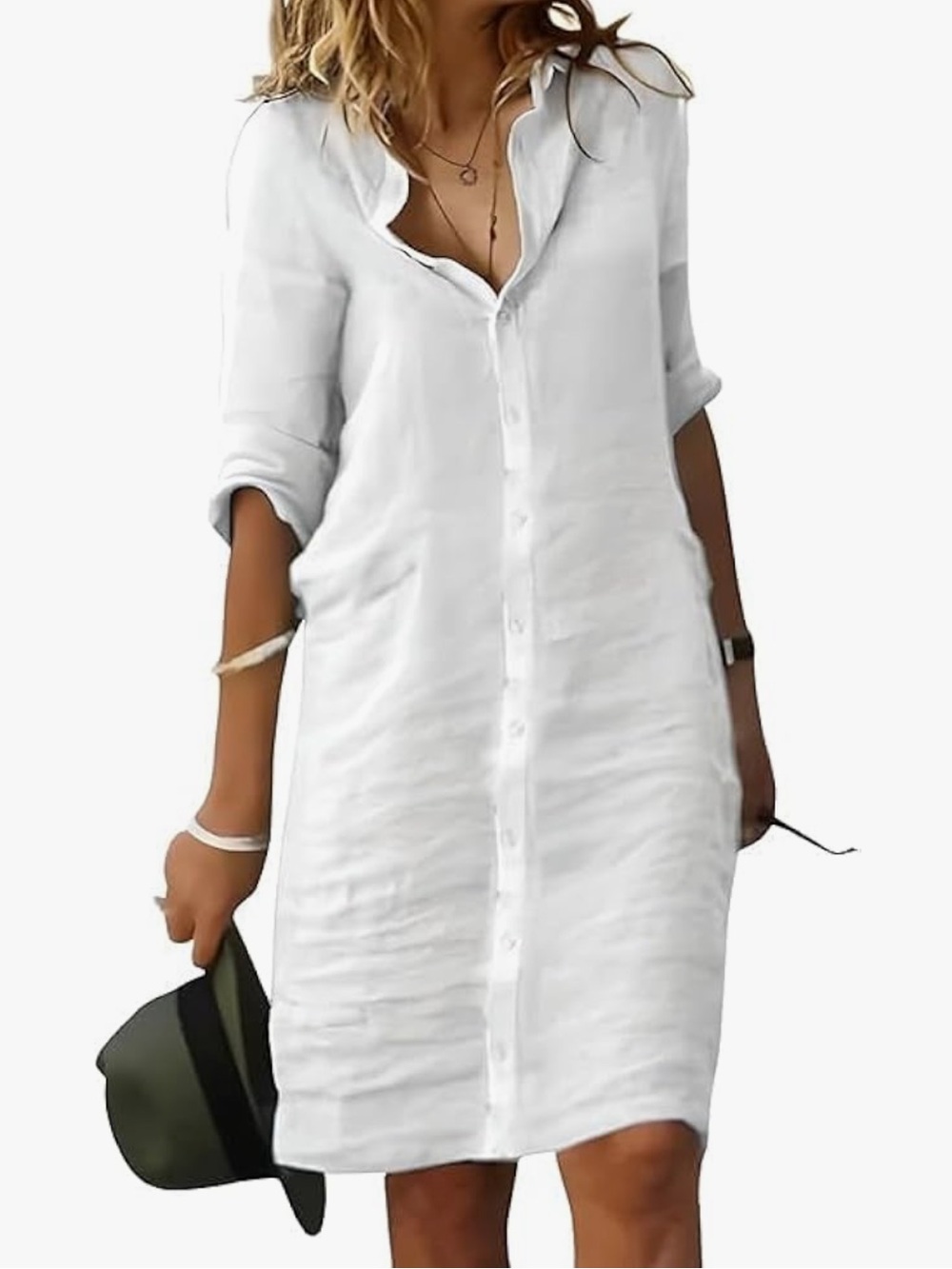 Giorgio Armani 100% Linen Shirt Dress Made in Italy Resortwear Coverup Vintage